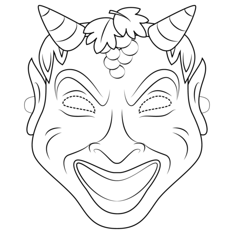 Roman Theatre Mask Coloring Page